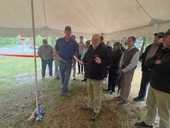 Kurtis Strickland giving a history of the project and thanking all those that made the project possible.