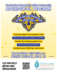 Green Springs Afterschool program flyer